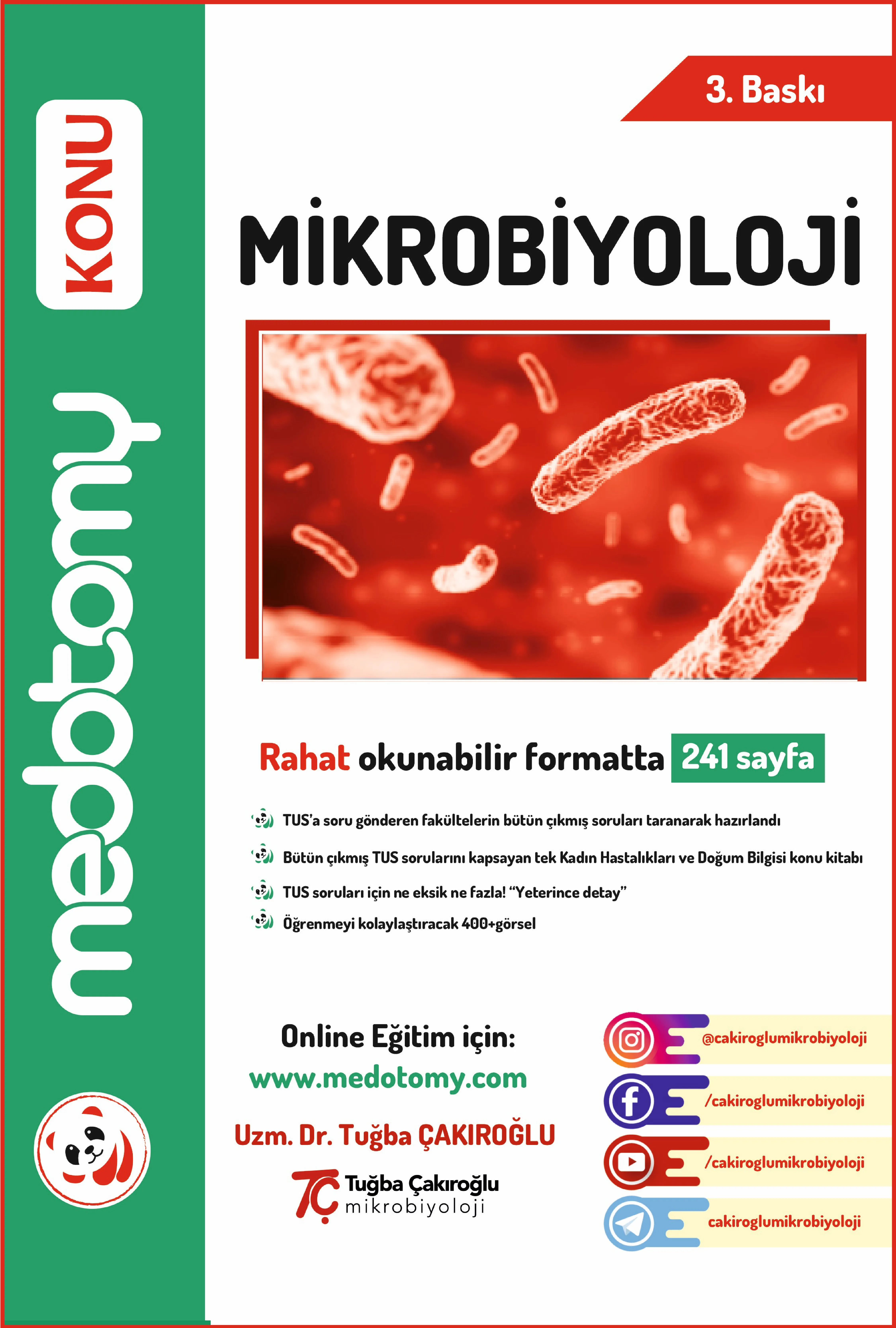 Medotomy Mikrobiyoloji Konu Kitabı 3. Baskı / Tuğba Çakıroğlu
